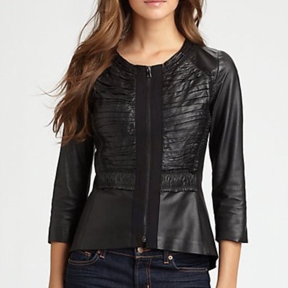 Elie Tahari Jackets & Blazers - Elie Tahari Lamb Leather Pencey Jacket